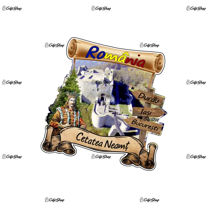 Cetatea neamt, romania, magnet papirus, model mgs 208